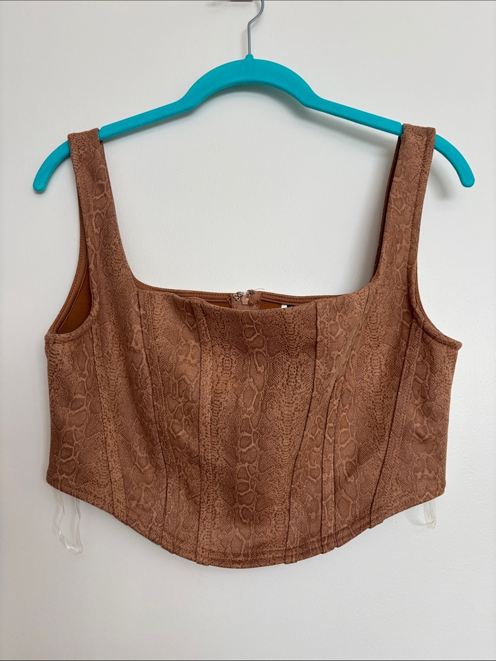 NWT Windsor Brown Snake-Print Cropped Tank Top